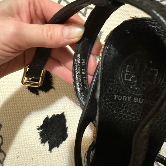 🥐 Tory Burch Dalcin Wicker Platform BOHO Leather Strappy Wedge Espadrilles - Picture 8 of 14